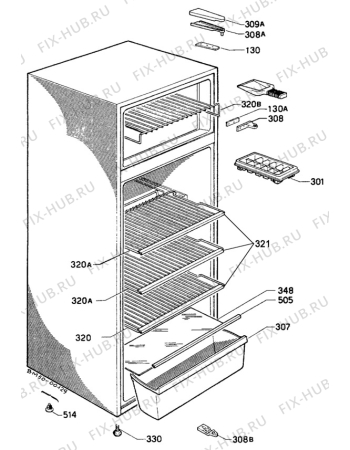 Взрыв-схема холодильника Unknown ZFC19/4D - Схема узла C10 Cabinet/Interior